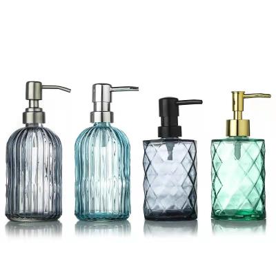 China Modern and Stylish Personal Care Lotion Pump Bottle Sanitizer Hand Design Glass Transparent Pump Bottle for sale