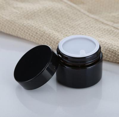 China 5g 10g 15g 20g 30g 50g 60g Cosmetic Amber Glass Jar With Lid Cream Glass Cosmetic Packaging Jar for sale