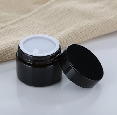 China High Quality Cosmetic Packaging 50g Reusable Cosmetic Glass Jar Face Cream Amber Glass Jar for sale