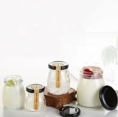 China 50ml Jelly Jar Pudding Glass Jar Customized Stocked 100ml 200ml With Metal Lid for sale