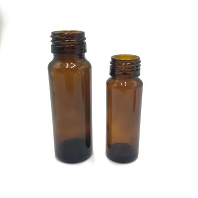 China Amber Cylindrical Beverage Medicine Bottle With Sealing Cap for sale