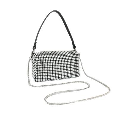 China Fashion Crystal Rhinestone Crossbody Bags For Women Bling Purse Clutch For Party Mini Top Handle Handbag Chain Mesh NC; FUJ for sale