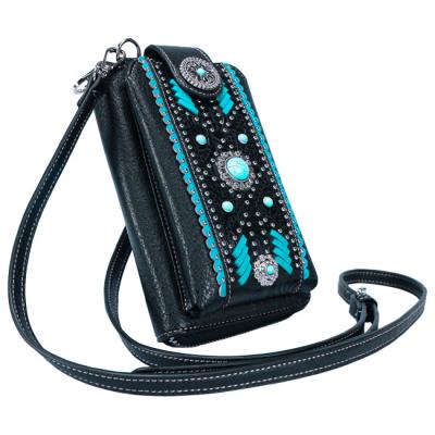 China Ladies Waterproof Custom Cross - Body Bag With Zipper Leather Phone Bags , Western Brand Cell Phone Bag Women Pinch for sale