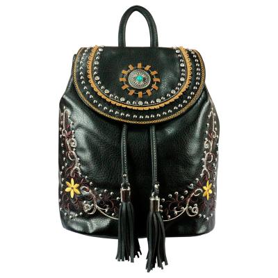 China LOW MOQ New Waterproof Design Custom PU Leather Women's Backpacks With Tassel for sale