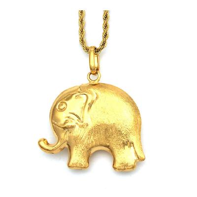 China Fashionable High Quality Classic Necklaces And Pendants 24K Gold Color Elephant Shape For Women From Africa For Party for sale