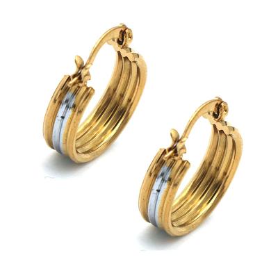 China Fashion CLASSIC round silver earrings and 18K gold IPG gold plating earrings women's earrings for for sale