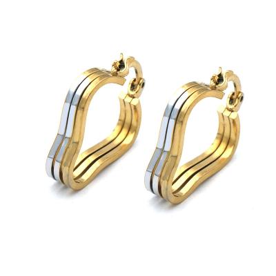 China New Arrival Wholesale Price CLASSIC Silver and Gold Two Color IPG Gold Plated Stud Earrings For Women Earrings for sale