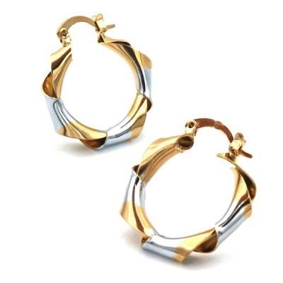 China Classic Vintage Alloy Copper Round Shape Earrings Silver And Gold Two Color Stud Earrings For Women Party for sale