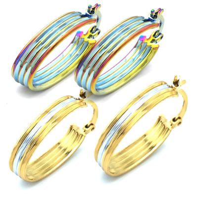 China Classic Vintage Alloy Copper Shape Oval Dangle Earrings Silver and Gold Two Color Dangle Earrings Rainbow Color for Women Party for sale