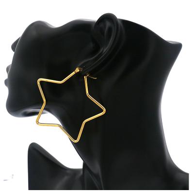 China Vintage Fashion African Ethiopian Star Stud Earring Gold Color Stainless Steel Punk Earrings For Women Jewelry for sale