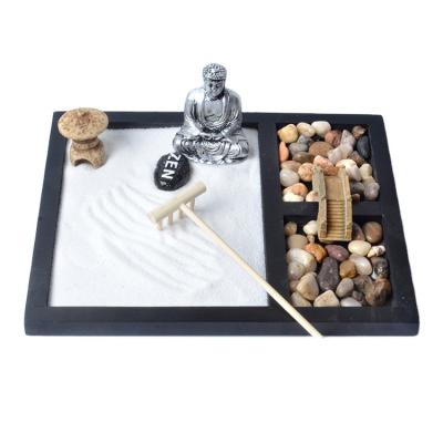 China Japan Newest Home Interior Decoration Ornaments Baisha Resin Buddha Ornament Zen Garden Mini Desktop Decoration for sale