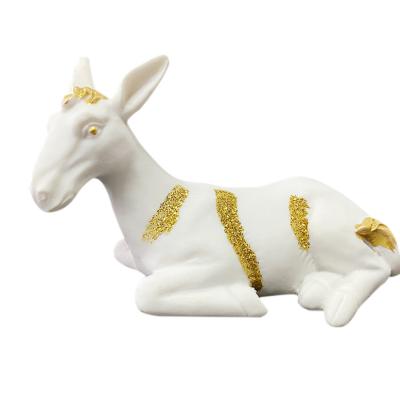 China Europe Resin Gold Jesus Series Catholic Small Goat Religious Animal Statue For Home Decor for sale