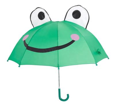 China Straight 19 Inches Cute Kids Animal Shape Umbrella , Printing Frog Full Head Umbrella for sale