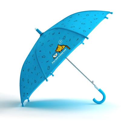 China Straight Cute Cat Print Hoof Kids Animal Umbrella With J Shape Handle for sale