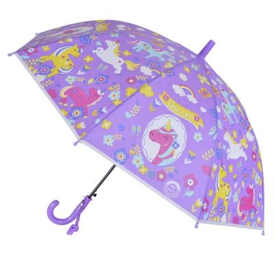 China All In 1 Wholesale Cute Purple Unicorn Cartoon Printing Small Mini Upright Umbrella For Children for sale