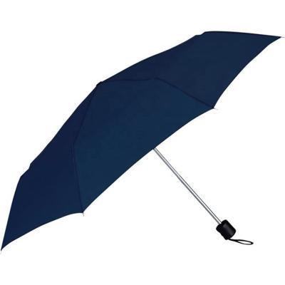 China Waterproof/umbrella Mini Small Navy Blue Customized Logo Three Promotional Folding Umbrellas for advertise, gift set umbrella for promotion for sale