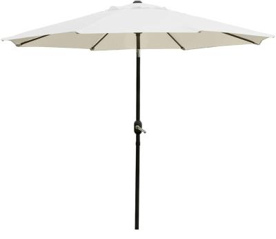 China Large Size Durable Outdoor Vintage Steel 2.7M8K Beach Garden Umbrella With Push Button Tilt And Crank Easy Open System for sale