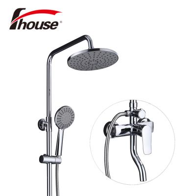 China Without Sliding Bar Exposed Shower Faucets Set Chrome Bathroom Shower Faucets Shower Sets for sale