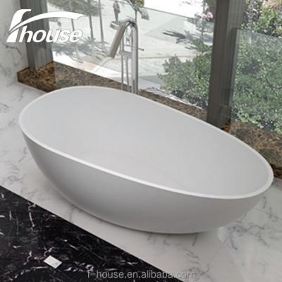 China Modern Freestanding Solid Outdoor Bathtub Artificial Stone Stone Bathtub for sale