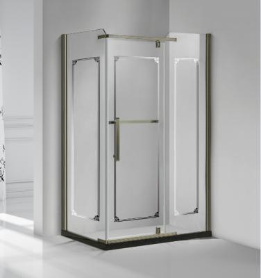 China With Antique Brass Plating Frame Two Door Swivel Fixed A Rectangle Shape Open Shower Enclosure for sale