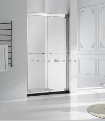 China Soft-end Modern Design Double Frame Stainless Steel Sliding Door Shower Enclosure for sale