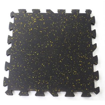 China Non-toxic Shockproof Elastic Floor Mat Rubber Interlocking Gym Floor Tiles For Sale for sale