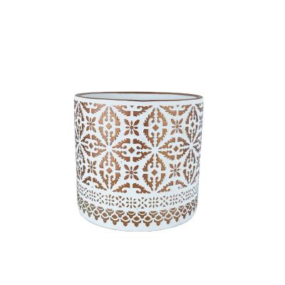 China Eco-Freindly Garden Decoration Gold Round Flower Pot Planter Ceramic Pot Planter Manufacturer for sale