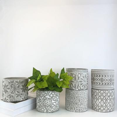 China Modern Design Eco-Freindly Concrete Indoor Outdoor Cement Pots Cement Planter Succulent Flower Planter for sale