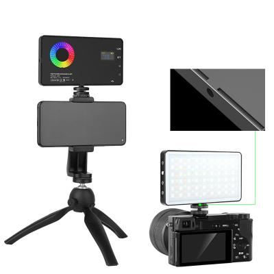 China Universal Portable Mamen RGB Led Light Bi Color 2 In 1 Camera Selfie Light Phone Video Lighting Wholesale for sale