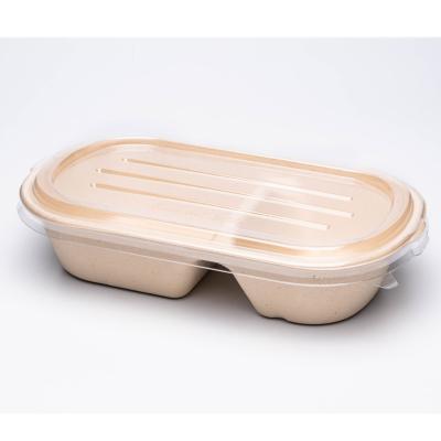 China Disposable new material comes in different sizes of 100% compostable biodegradable bagasse take-out containers - five compartments for sale