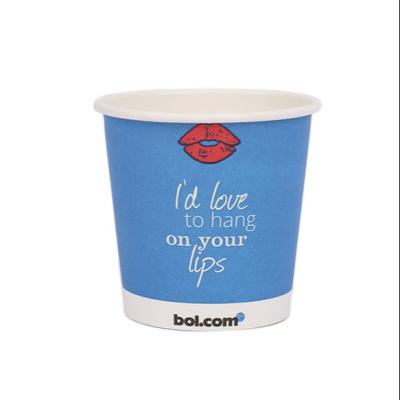 China Disposable Party Coffee Cup 4oz Disposable Paper Cup Paper Drinkware Single Wall Eco-friendly Custom Logo for sale