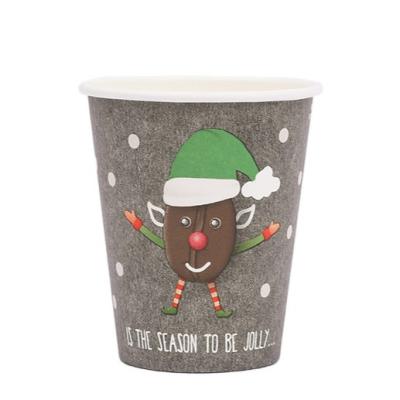 China Disposable Premium Quality Christmas Party 6oz Drinkware Eco-Friendly Paper Cups With Lids Chinese Factory Wholesale Custom for sale