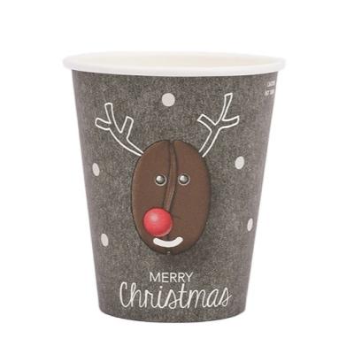 China Disposable Premium Quality Christmas Party 6oz Drinkware Eco-Friendly Paper Cups With Lids Chinese Factory Wholesale Custom for sale