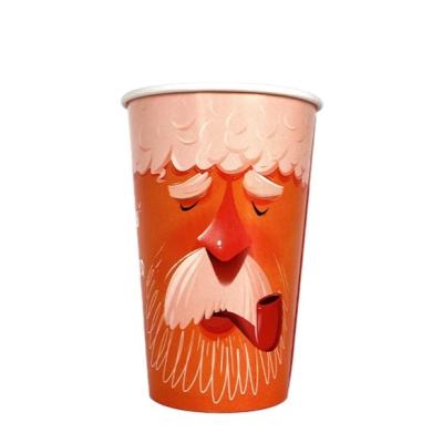 China New Fashion Style Disposable Colorful Custom Logo Disposable Cartoon Ice Cream Cup Eco-friendly Printed Cold Paper Cup for sale