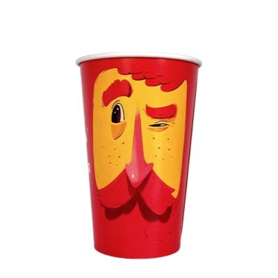 China New Fashion Style Disposable Colorful Custom Logo Disposable Cartoon Ice Cream Cup Eco-friendly Printed Cold Paper Cup for sale