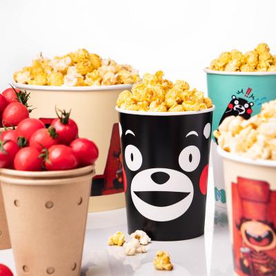 China Disposable Eco Friendly Custom Printed Biodegradable Cinema Disposable Popcorn / Oden / Tomato Buckets for sale