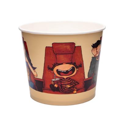 China Disposable Eco Friendly Custom Printed Biodegradable Cinema Disposable Popcorn Buckets for sale