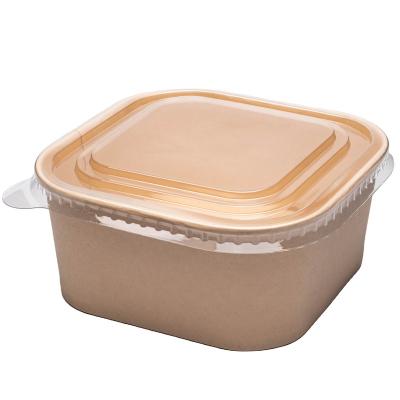 China 1400ml 100% Disposable Compostable Biodegradable Take Out Rectangular Paper Bowl for sale