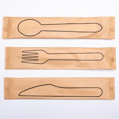 China Disposable Biodegradable Disposable Sugar Cane Pulp Bagasse Free Wooden Bagasse Cutlery White Food Cutlery Set Poly for sale