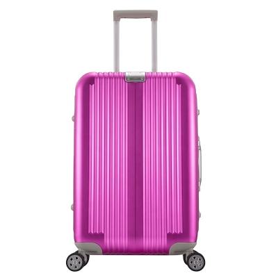 China Best Large GKO Aluminum Designer Business Trolley Travel Luggage Light Pink Wheeled Bag for sale