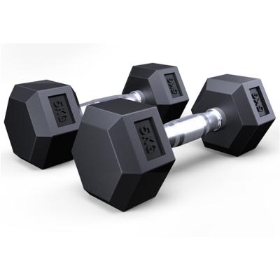 China Wholesale High Quality Commercial Use Cast Iron Hex Rubber Dumbbell Set With Factory Direct Supply for sale