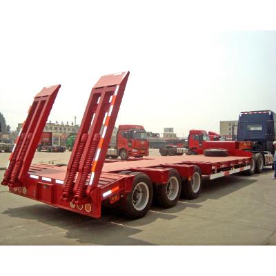 China Flatbed Semi Trailer 3 Axle 4 Axle 60ton 80ton Full High Strength Steel Beds Q345/T700 Covered Or Low Thickness Uncovered for sale