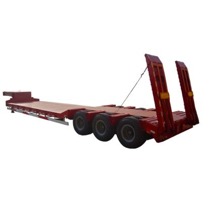 China Lowbed semi trailer low bed 60 ton 40 ton 3 axles trailer covered or uncovered semi trailer price for sale