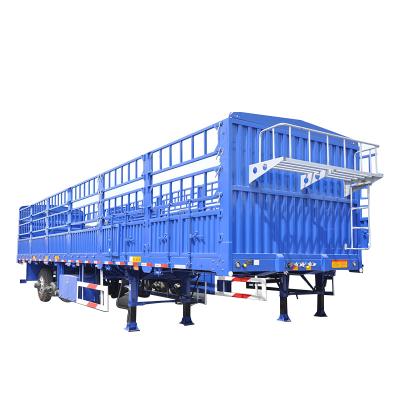 China Medium and long distance goods transport 3 axles cargo barrier stake heavy bulk cargo transport semi trailer side wall trailer for sale for sale