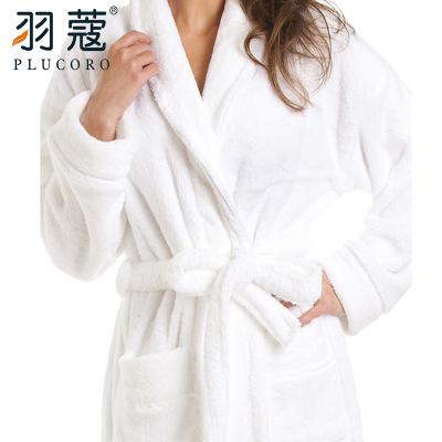 China QUICK DRY high quality soft pile luxury hotel white 100% cotton velor bathrobe on hot sale for sale