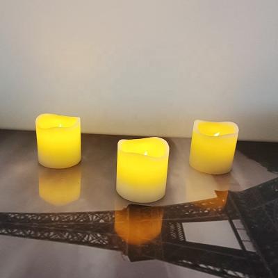 China 3 Timer Auto Battery Small Warmer LED Flameless Set Light Up Candle Wax Tea Light Flickering Candles for sale