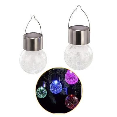 China Outdoor Decorative Glass Ball Slit Garden Mosaic Solar Hanging Light 6cm for sale