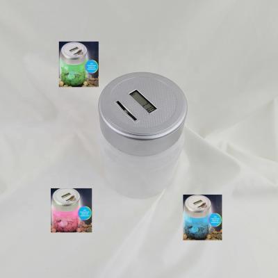 China With LED Lighting Funny China Round Plastic Electronic Children Invent Saving Money Box LED Piggy Bank for sale