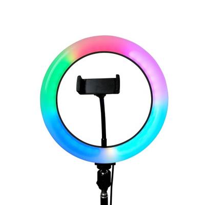 China Video Live Phone Holder Fill 10 Inch Color Changing RGB LED Soft Ring Light JYL-1808 for sale