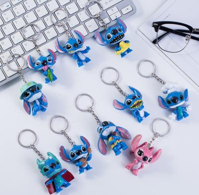 China Metal Cartoon Stitch Cute Metal Key Chain Creative Car 10 Couples Key Chain Pendant for sale